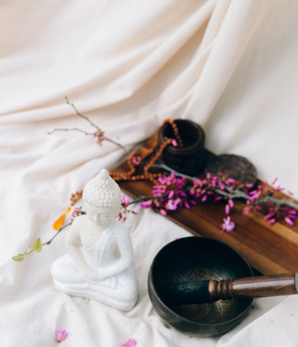 Woman in a calm yoga pose symbolizing inner balance.